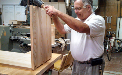 John Cooper making dovetail joints